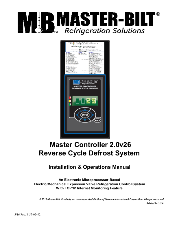 MasterBilt MasterController Service Manual