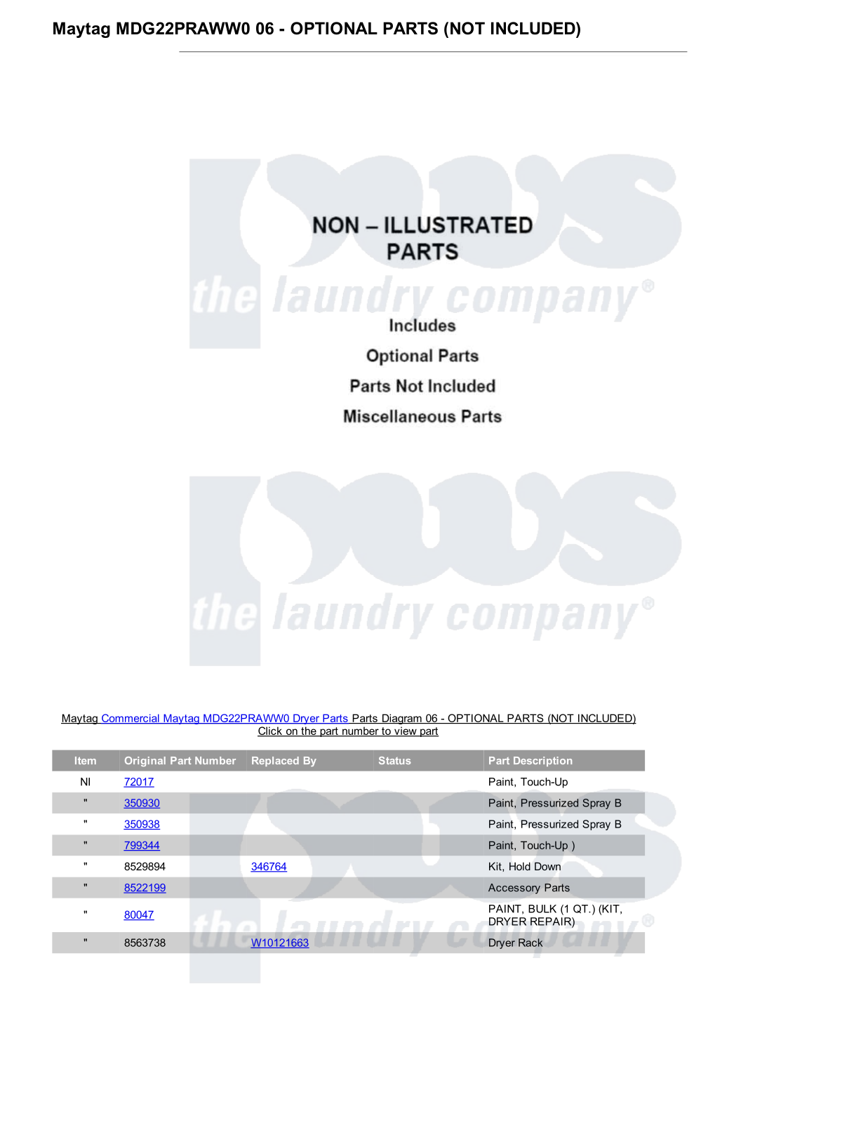 Maytag MDG22PRAWW0 Parts Diagram