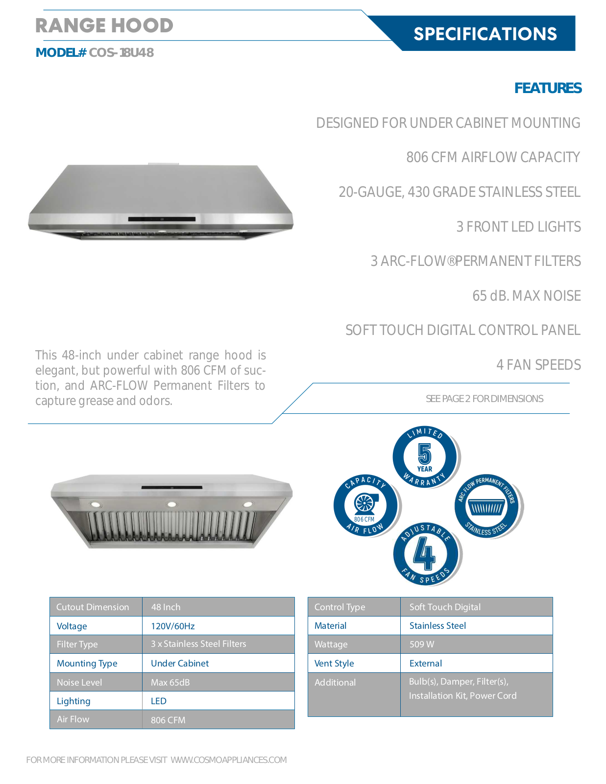 Cosmo CSMO1141 Specifications - ManualMachine.com