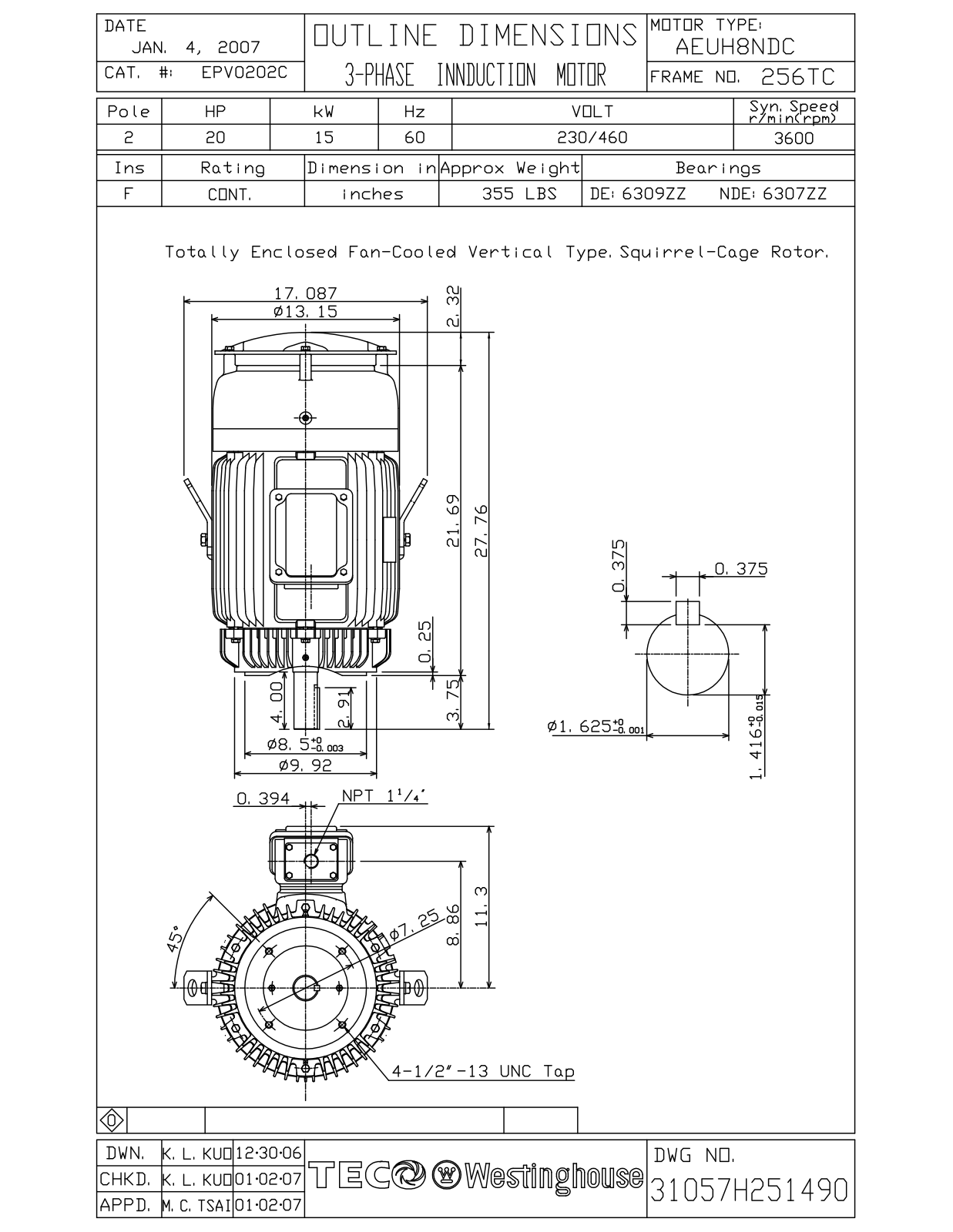 Teco EPV0202C Reference Drawing