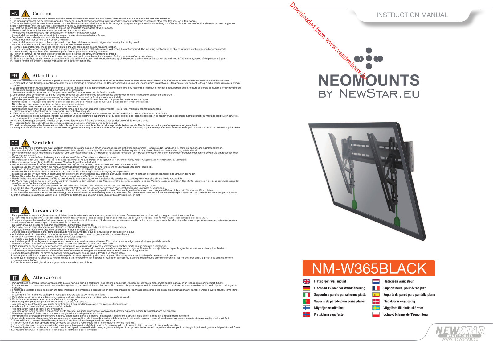 NEWSTAR NM-W365 BLACK User Manual