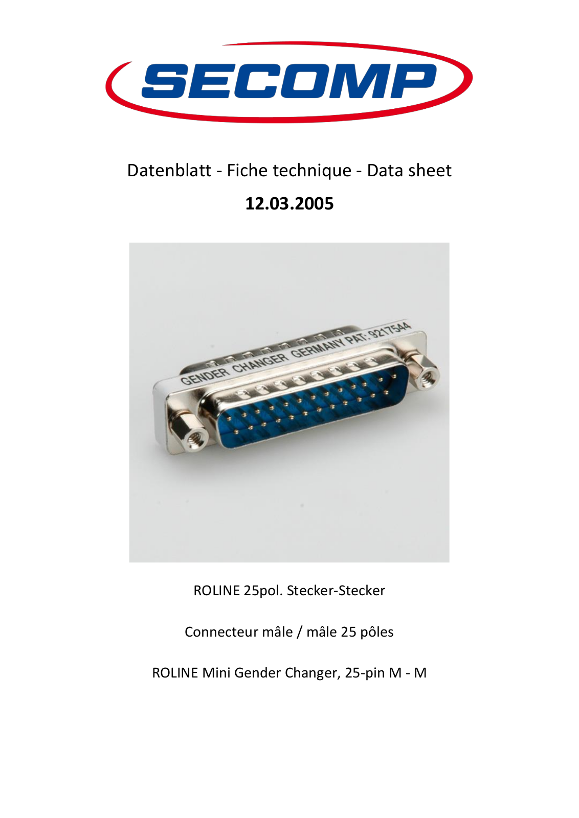 ROLINE 12032005 Datasheet - ManualMachine.com