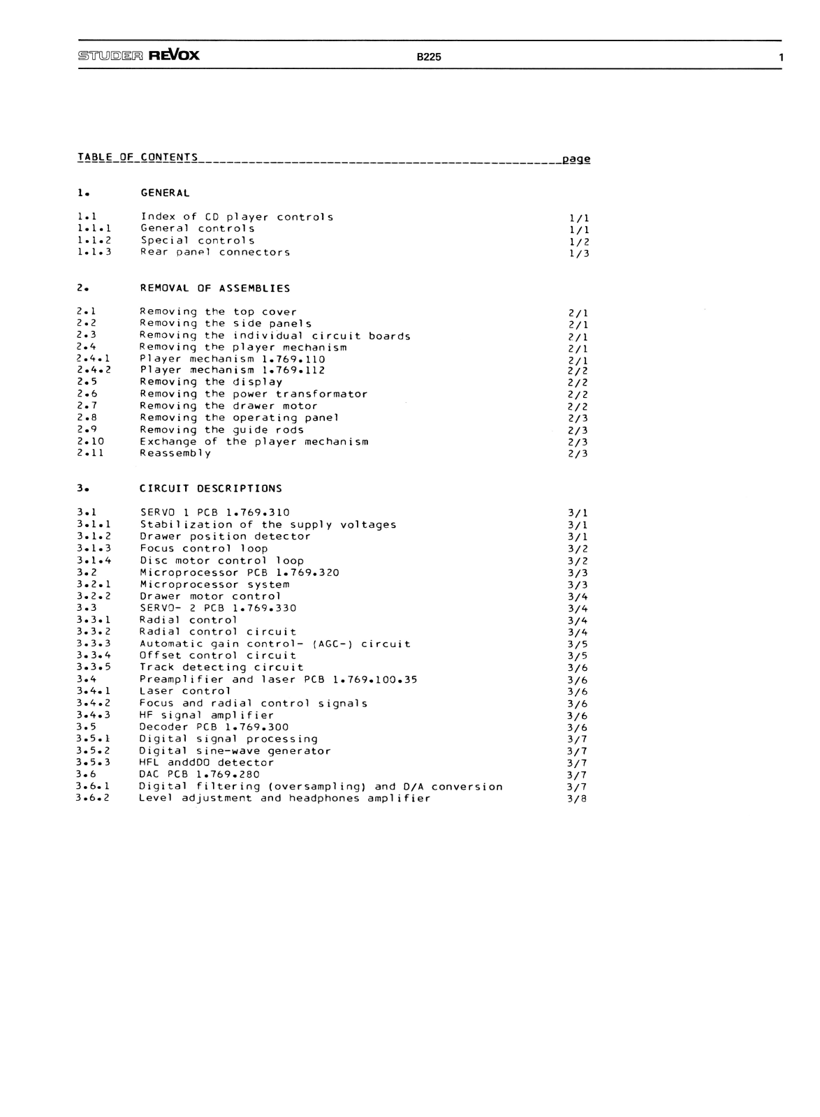 Revox B-225 User Manual