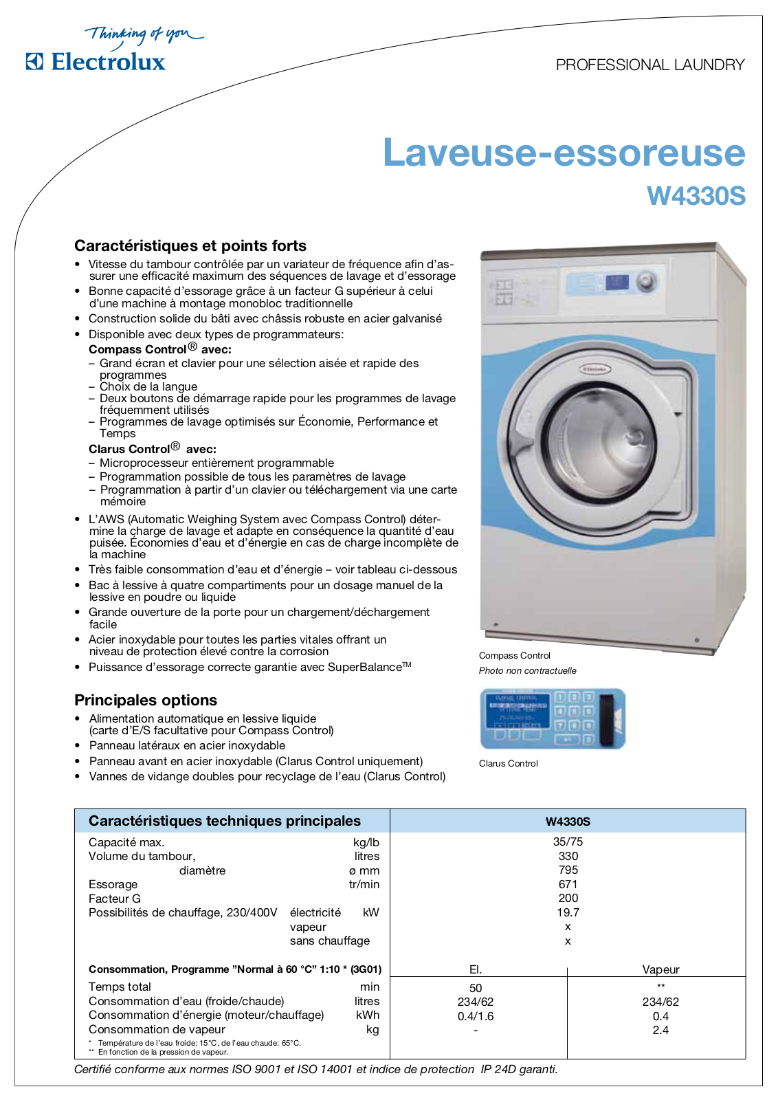 ELECTROLUX W4330S User Manual