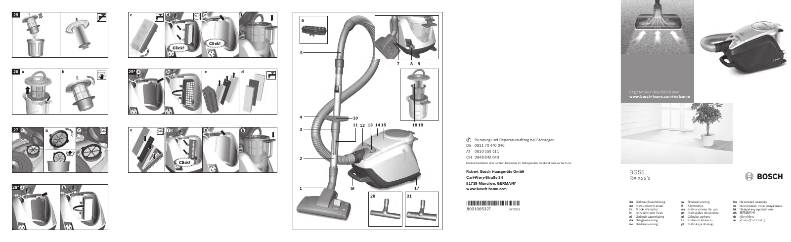 BOSCH BGS5330A operation manual