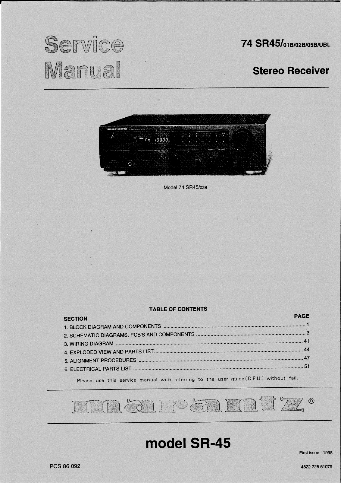 Marantz SR-45 Service Manual