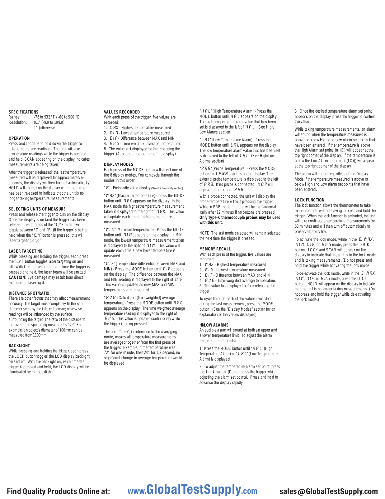 Traceable 98767-50 User manual - ManualMachine.com