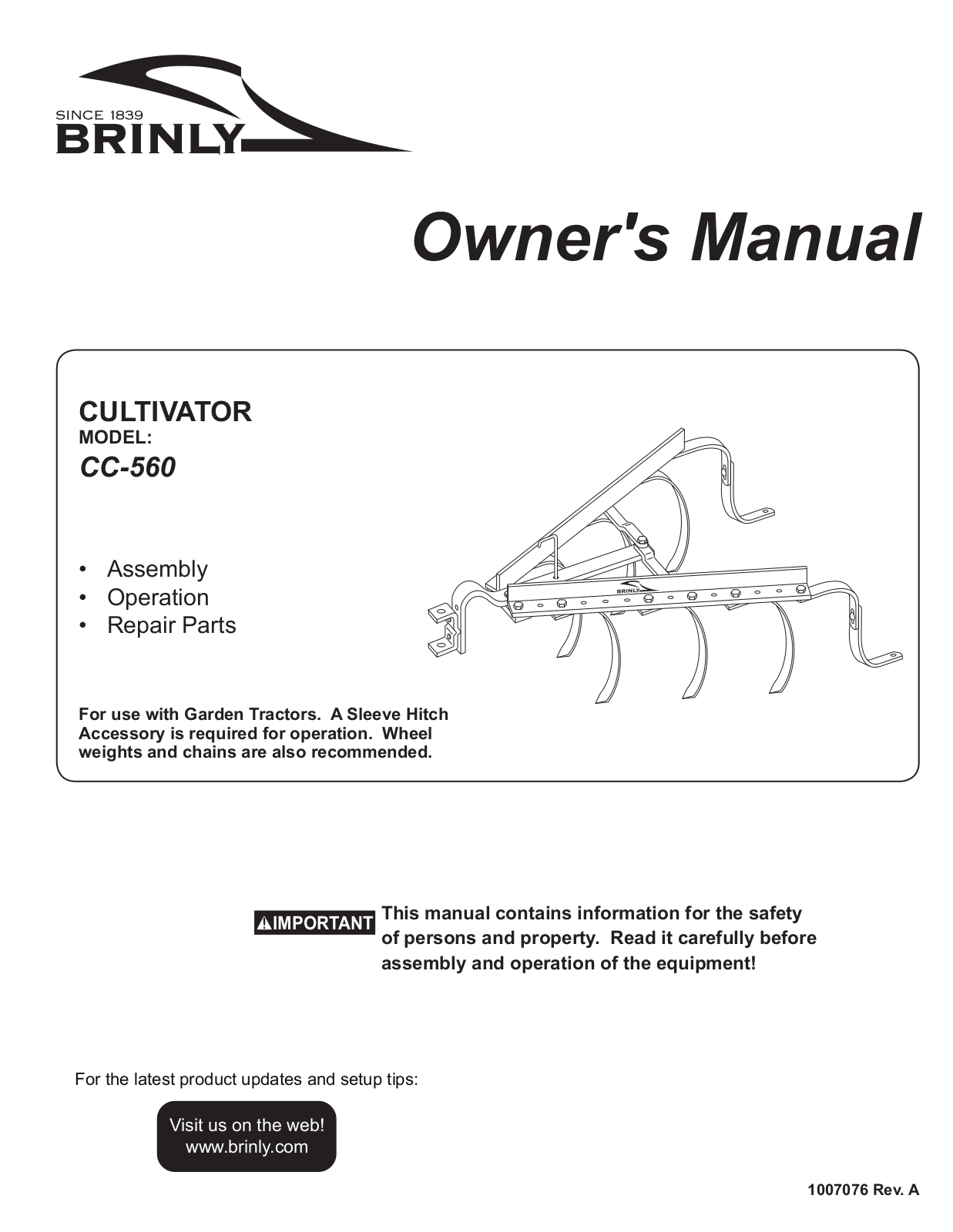 Brinly CC-560 BH User Manual - ManualMachine.com
