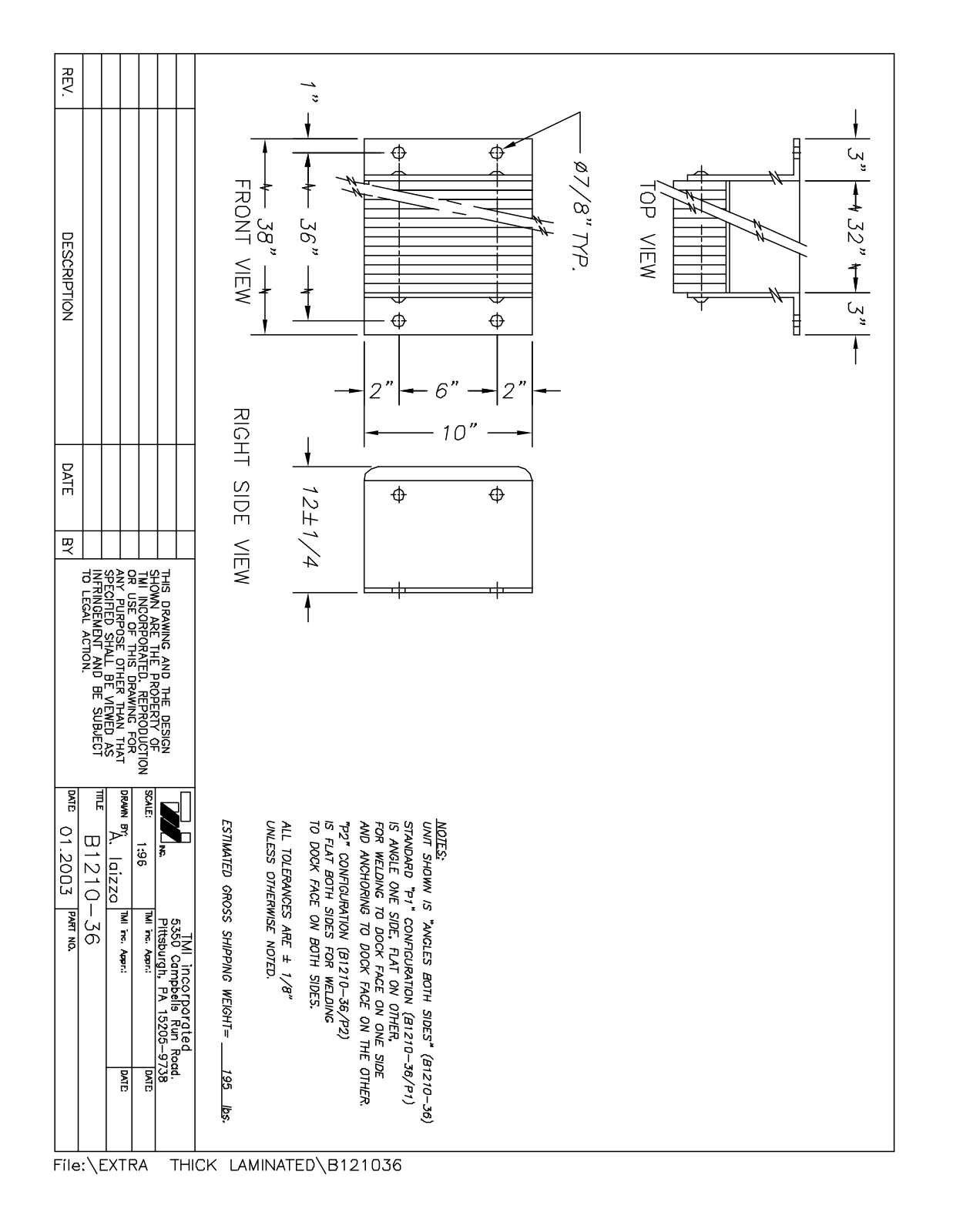 Tmi B121036 User Manual