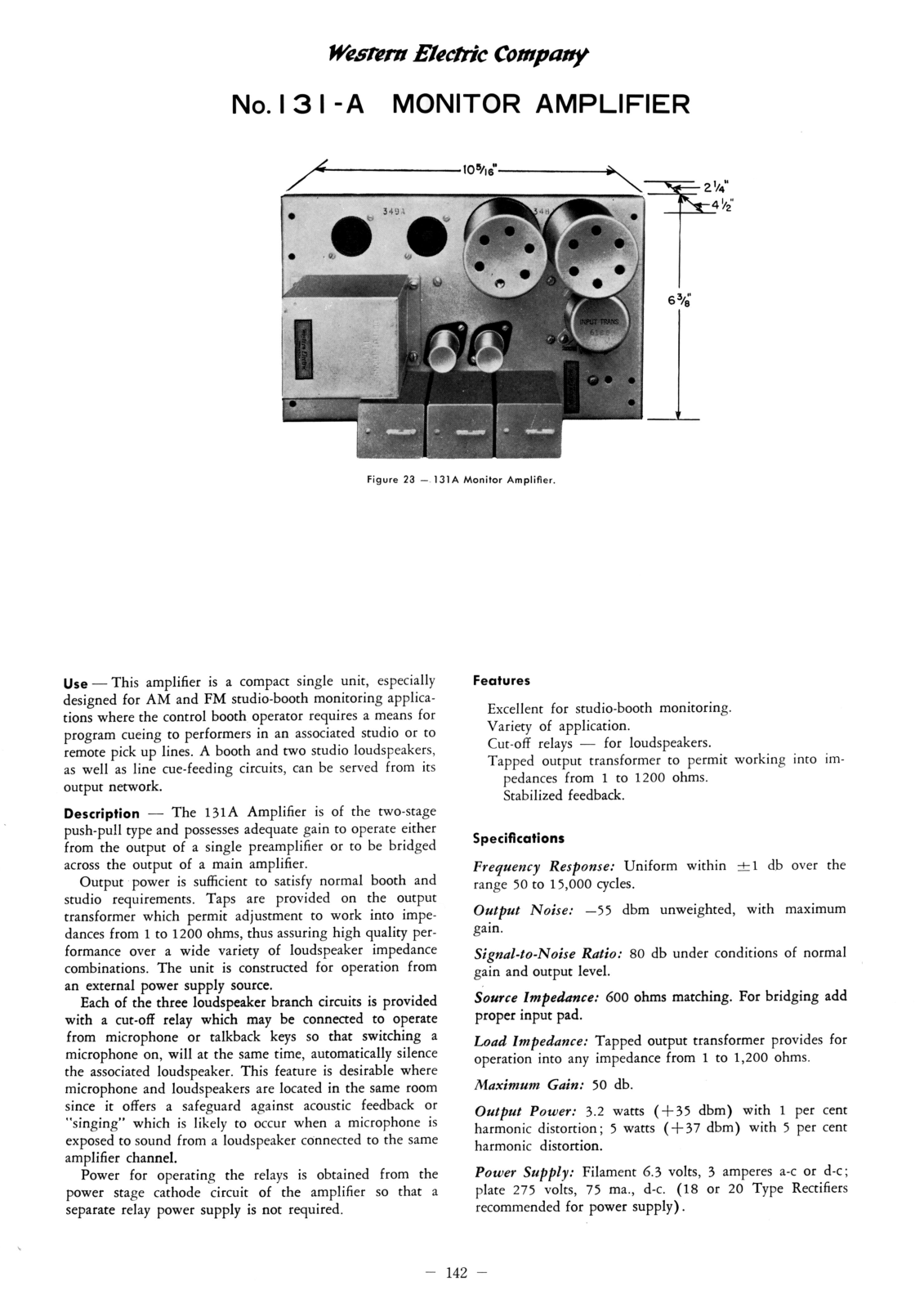 Western Electric 131-A Schematic