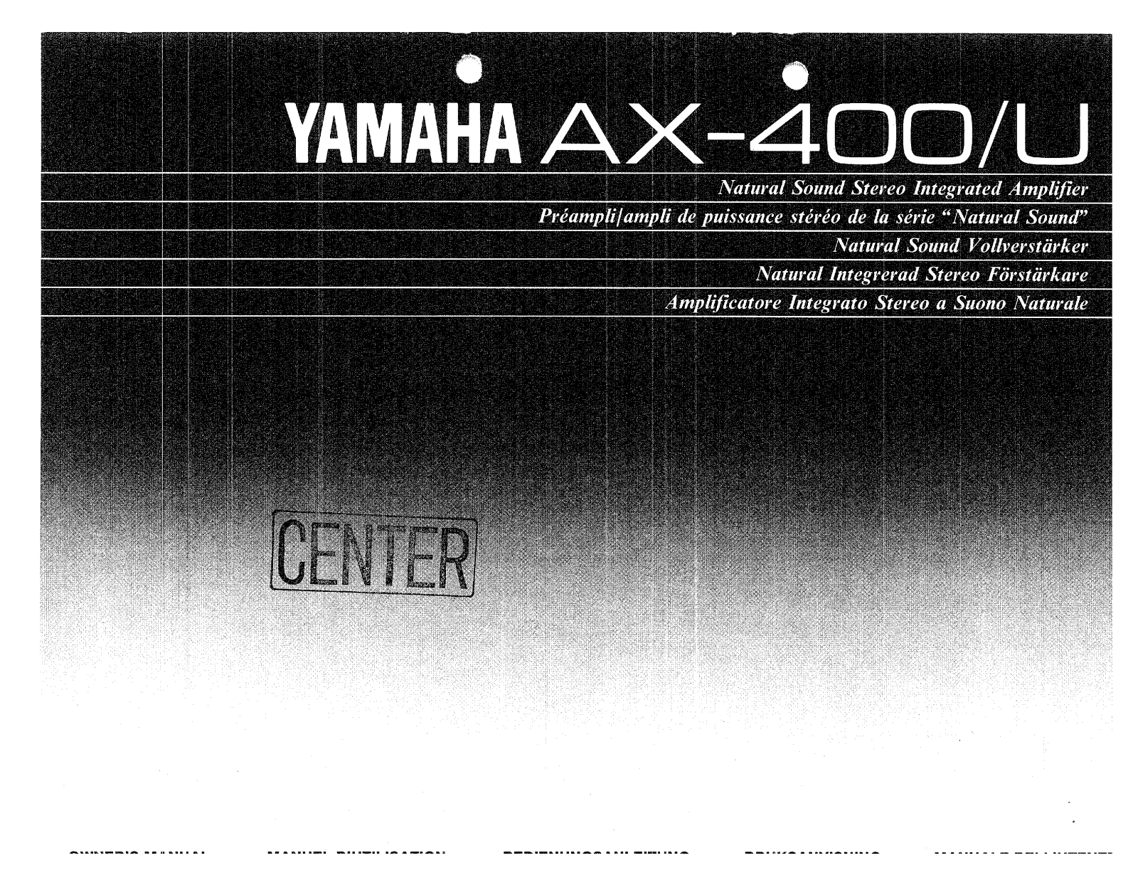 Yamaha AX-400, AX-400U Owner Manual