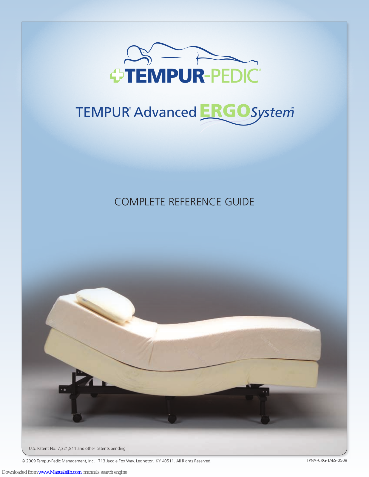 Tempur-Pedic Split CA King, TEMPUR Advanced Ergo System, Double Long, Double, Twin Long Reference Manual