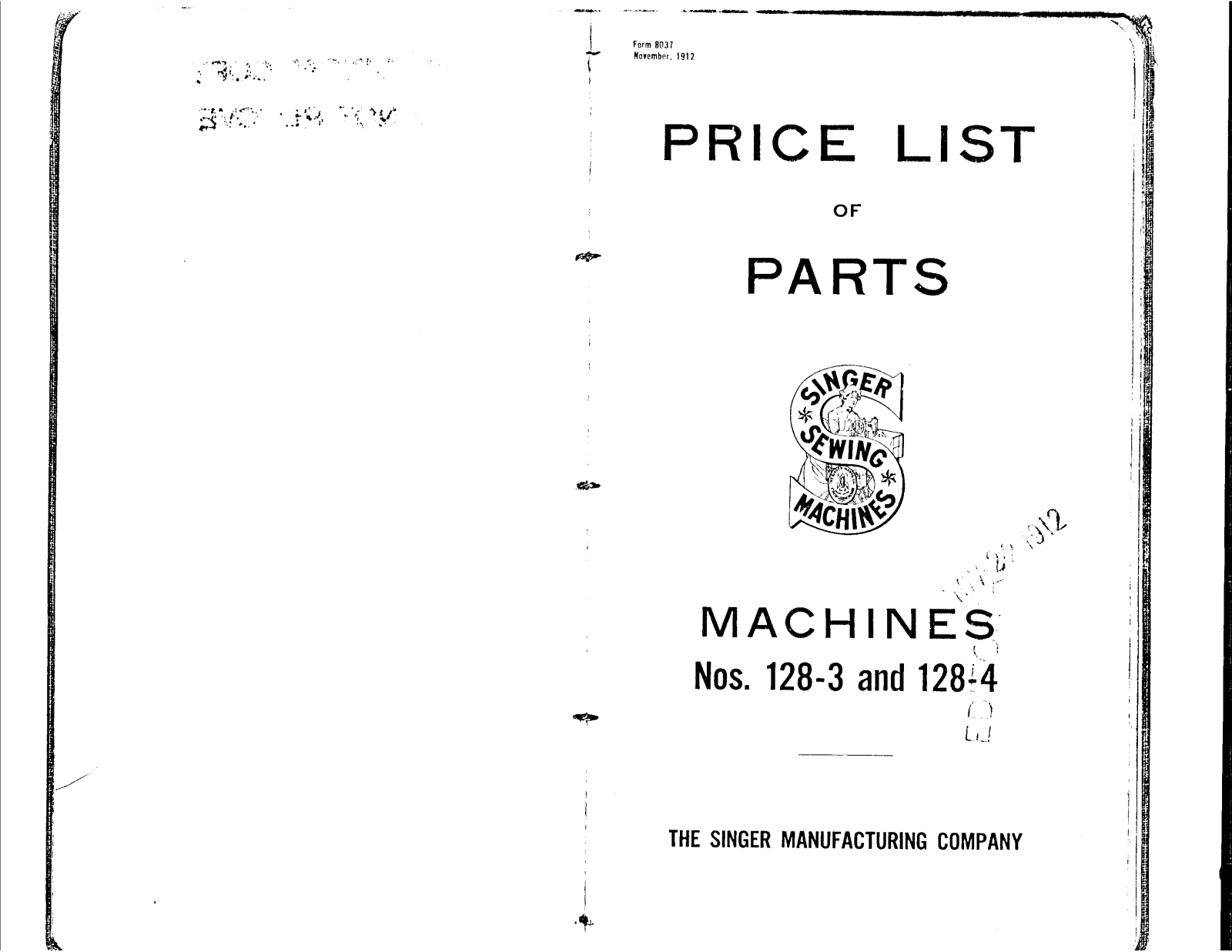 Singer 128-3 Parts List