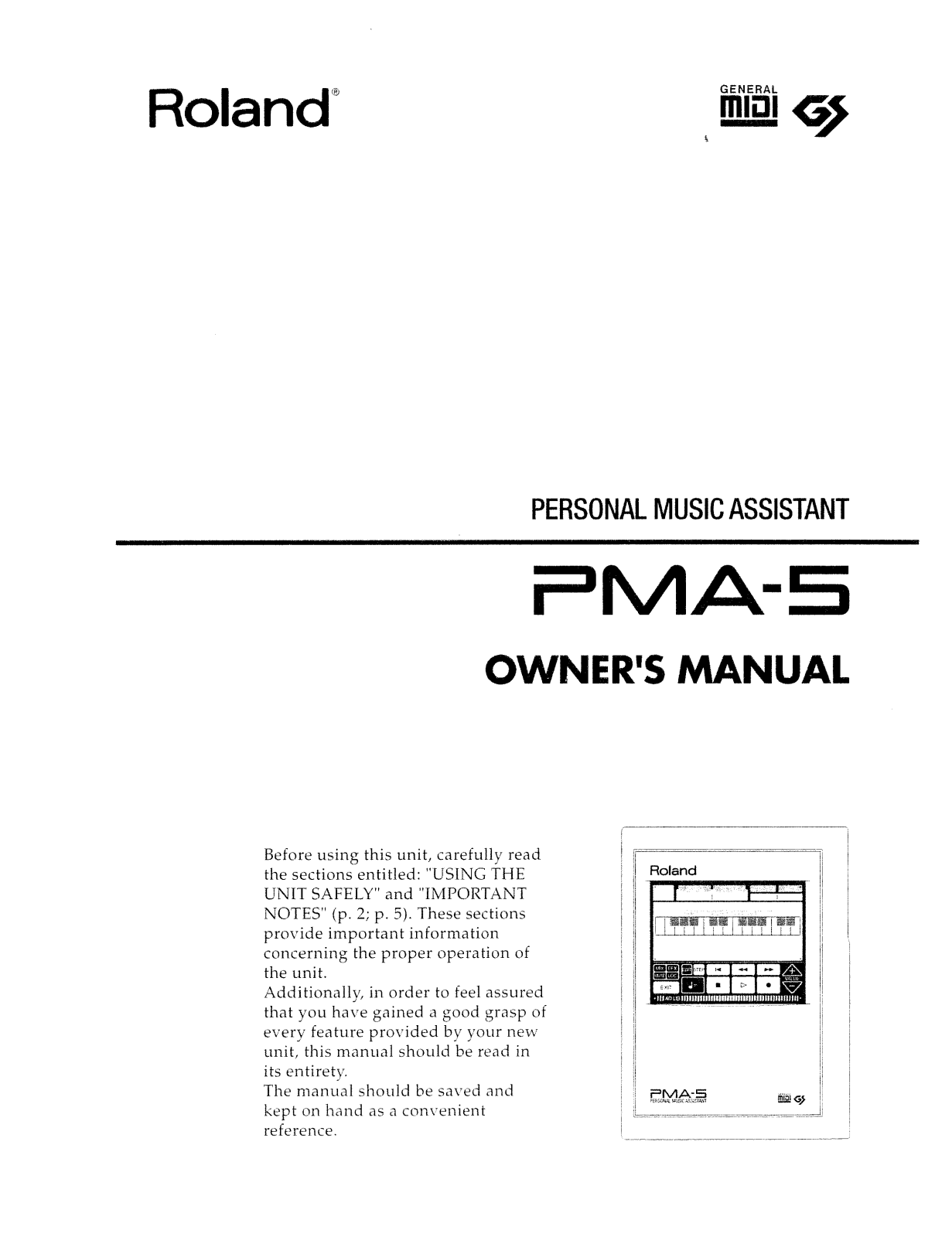 Roland PMA 5 Service Manual