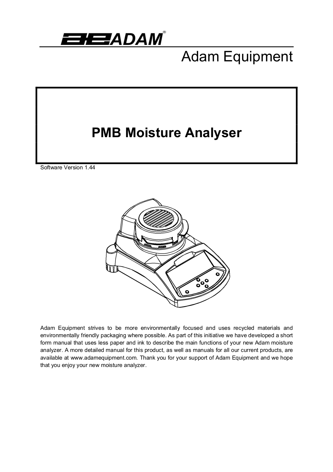 Adam Equipment PMB53, PMB202 User Manual