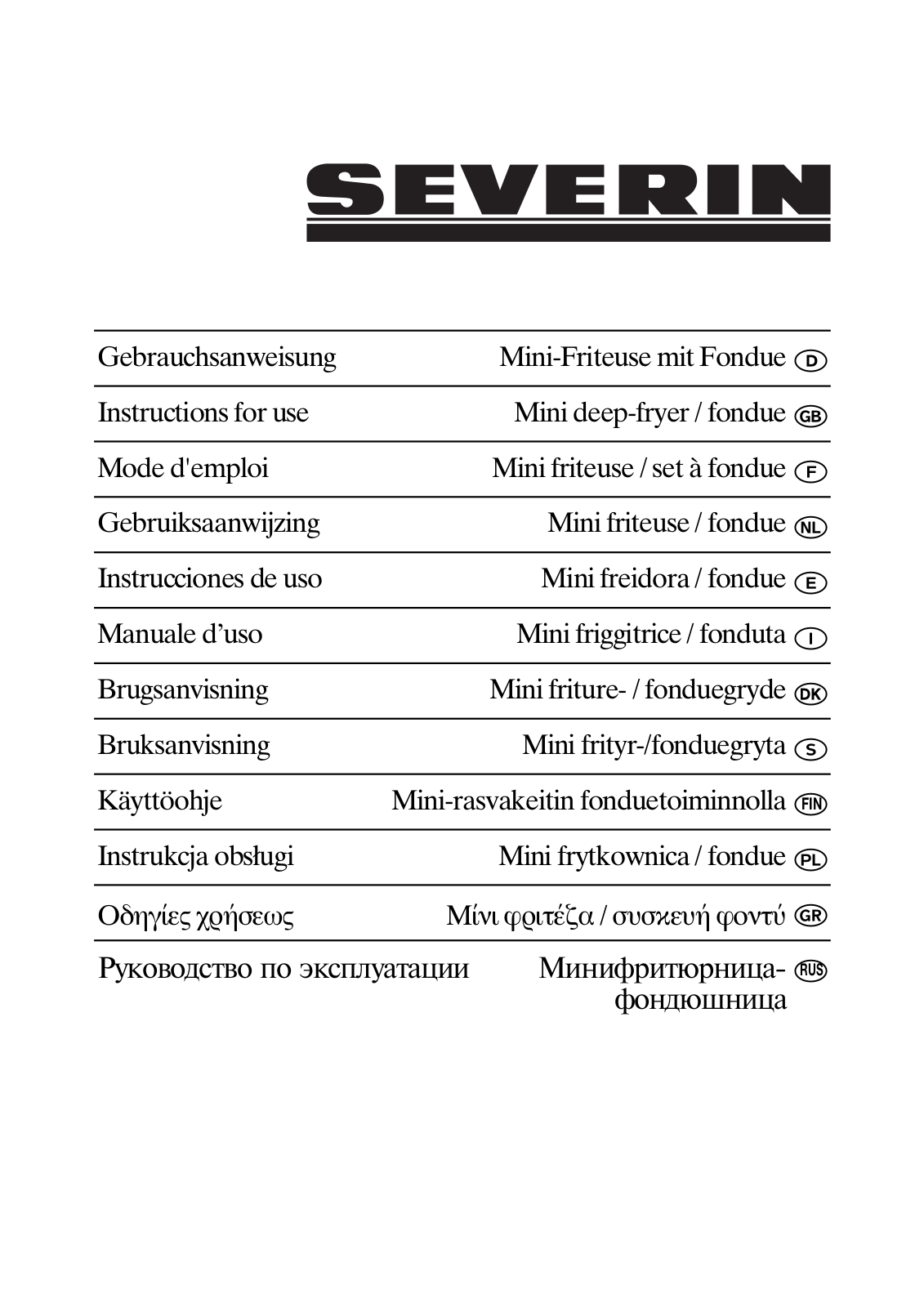 SEVERIN 2408 User Manual