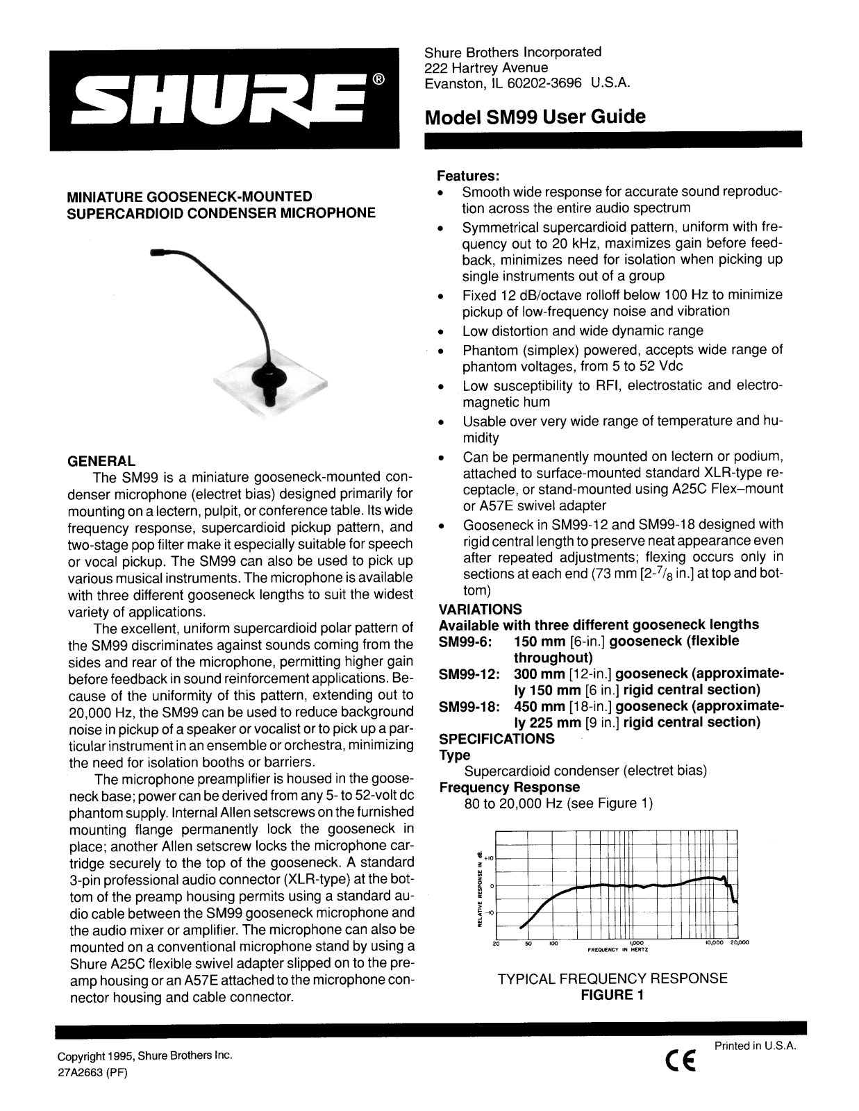 Shure SM99 User Guide