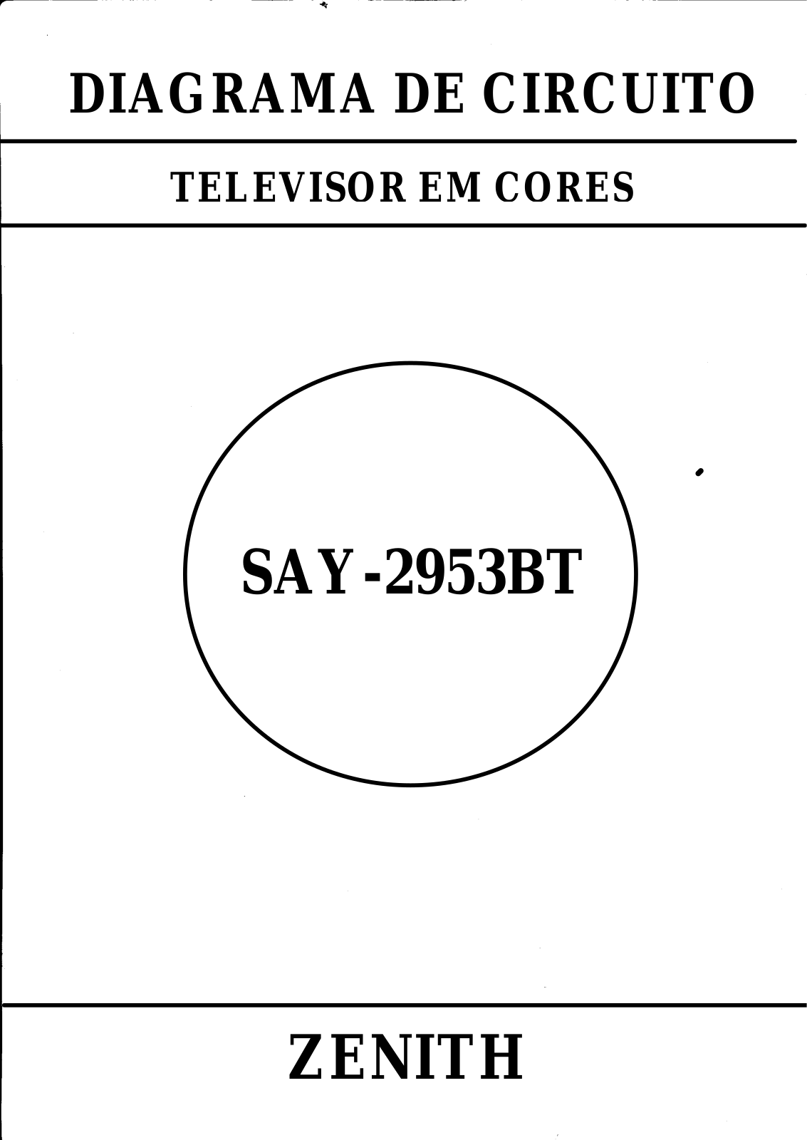 Zenith SAY2953 BT Schematic