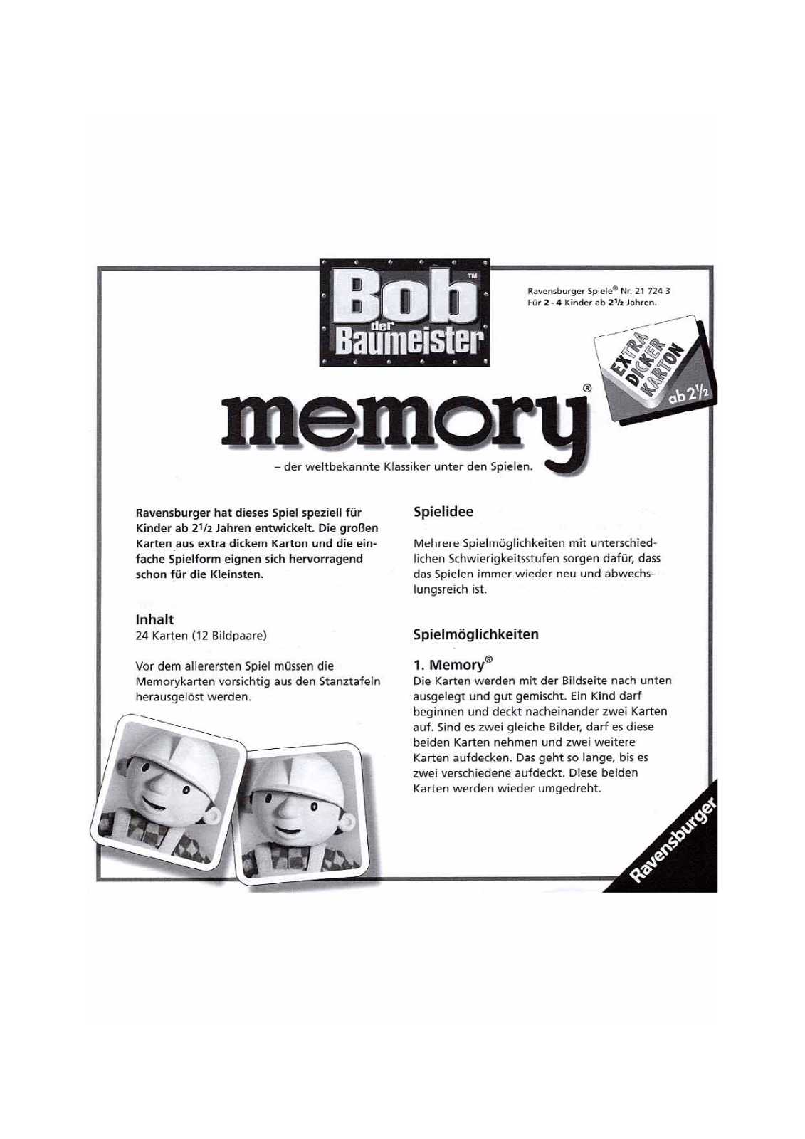 RAVENSBURGER Memory User Manual