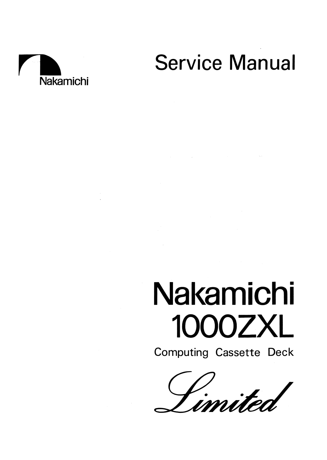 Nakamichi 1000zxl Service Manual