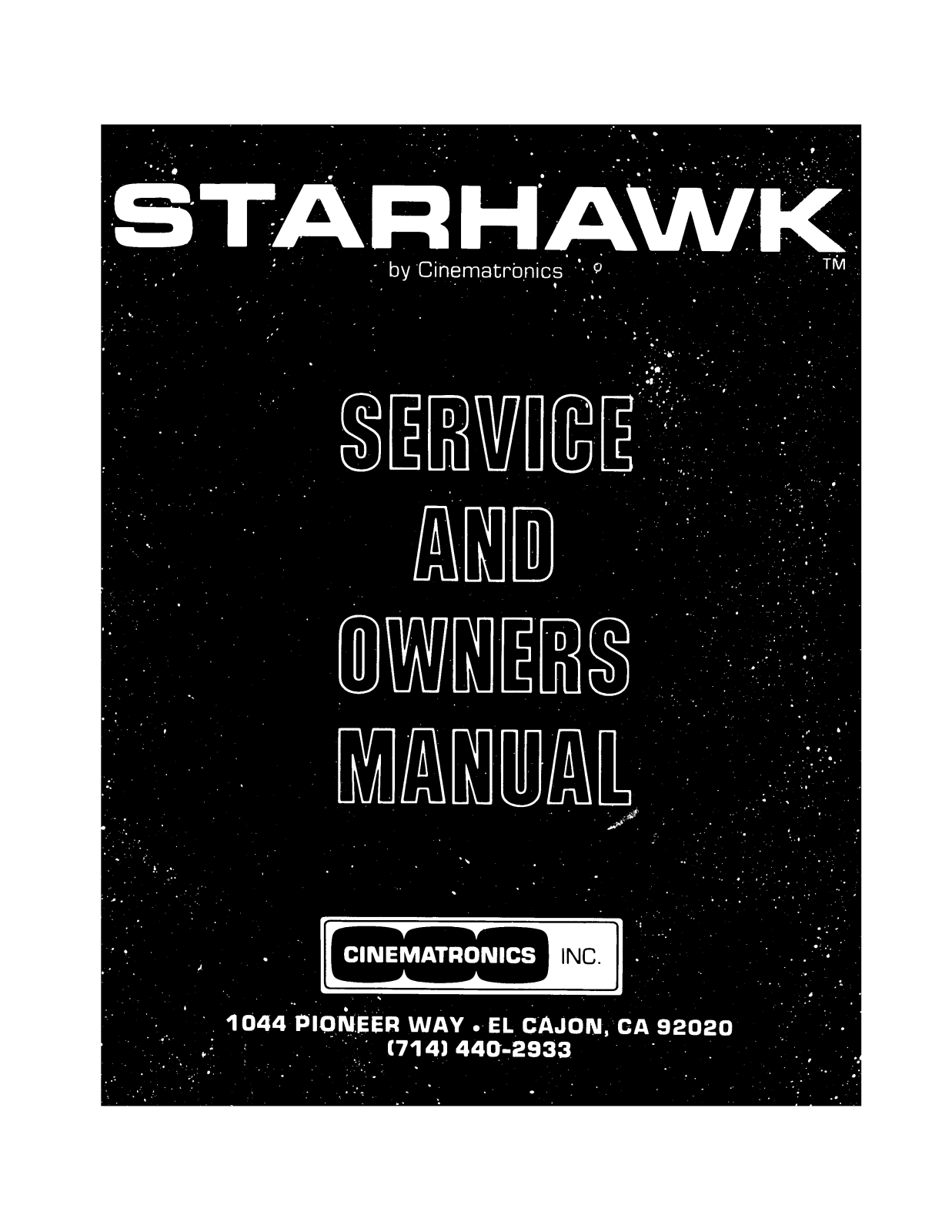 Cinematronics Star Hawk User Guide