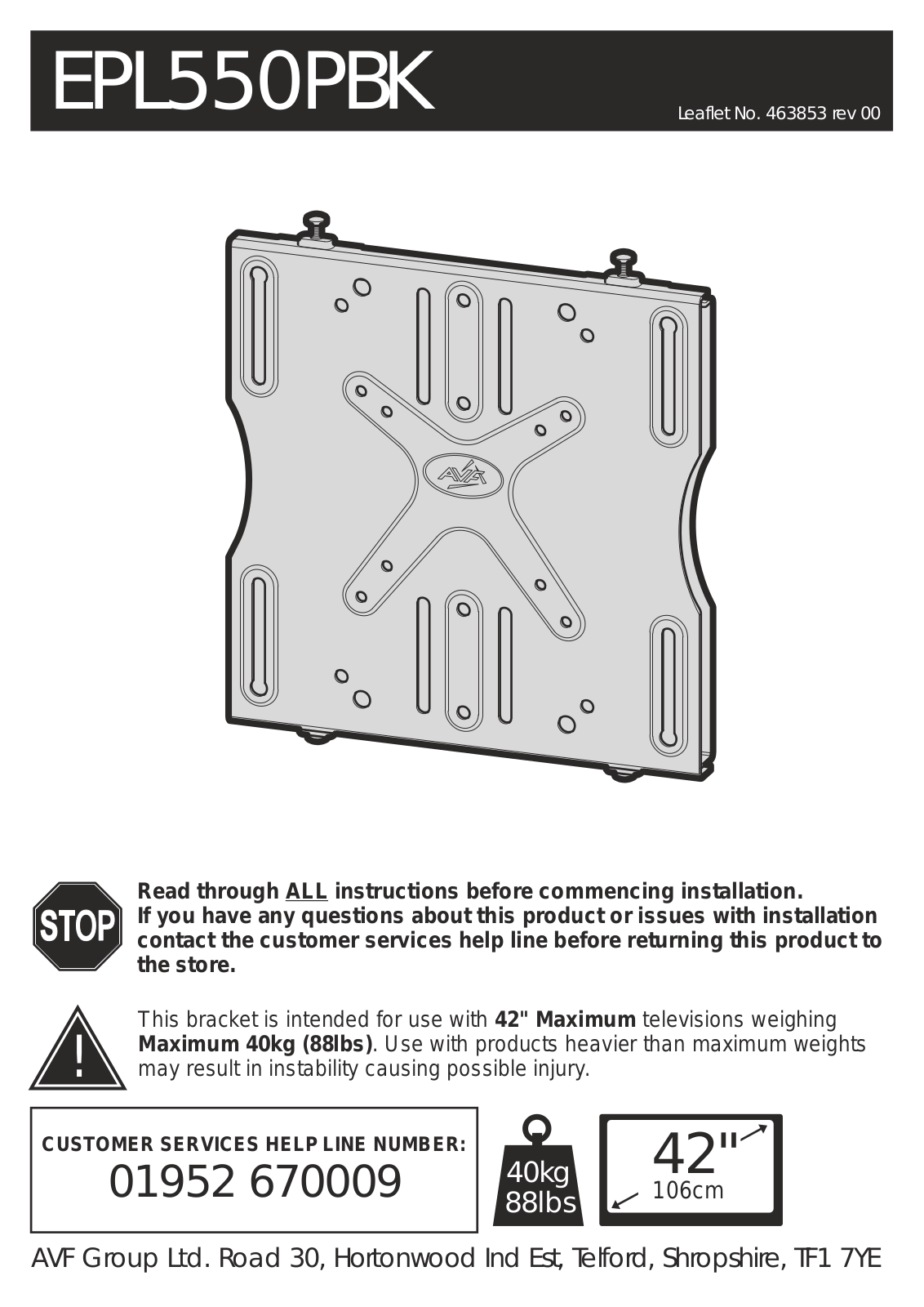 AVF Group EPL550PBK User Manual