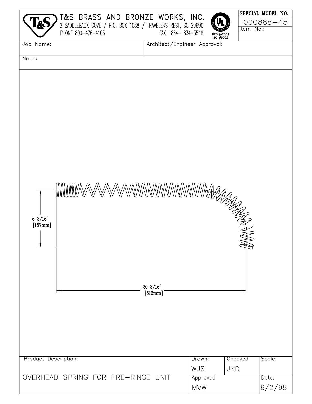 T & S Brass & Bronze Works 000888-45 General Manual