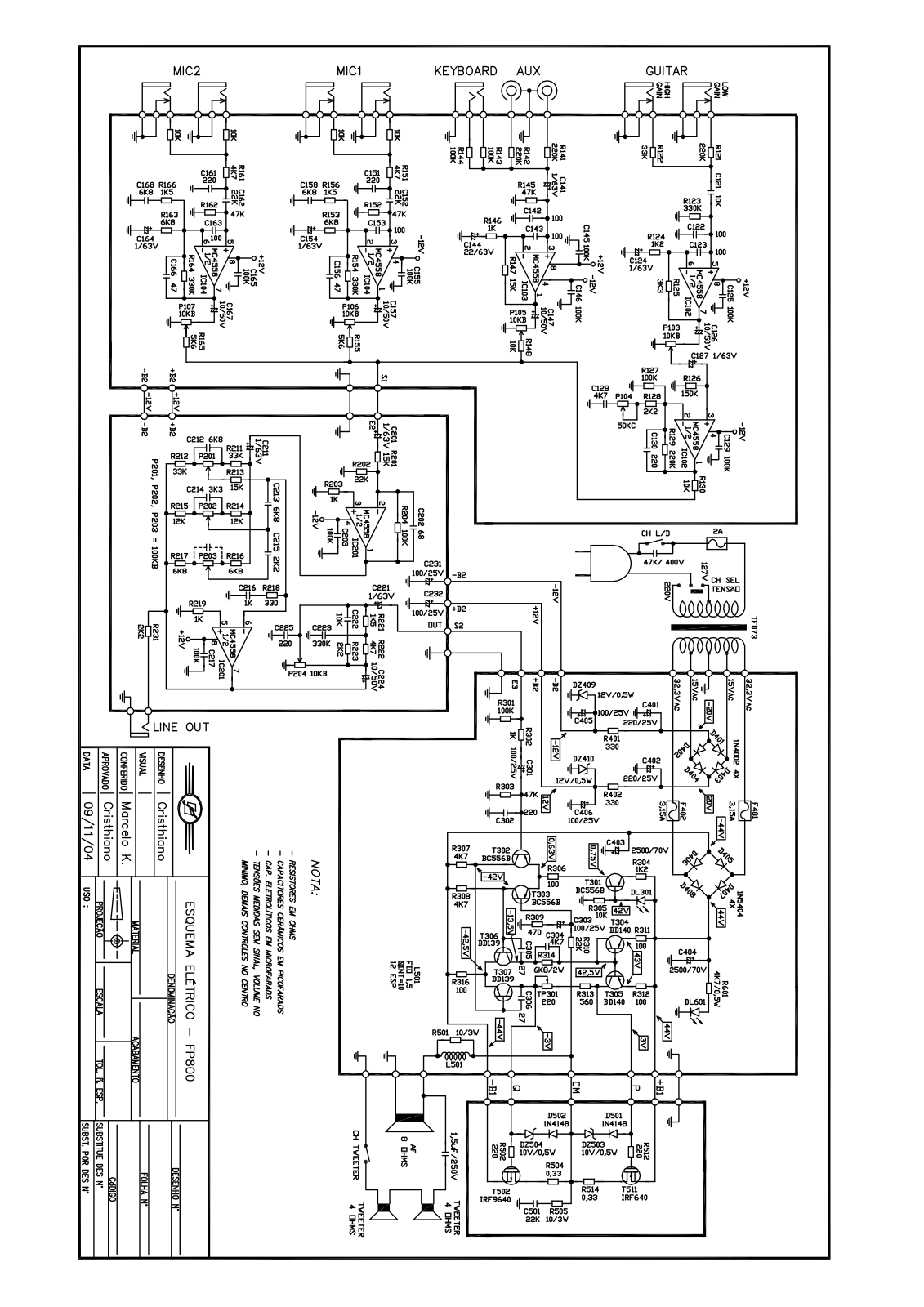 FRAHM FP800 Schematic