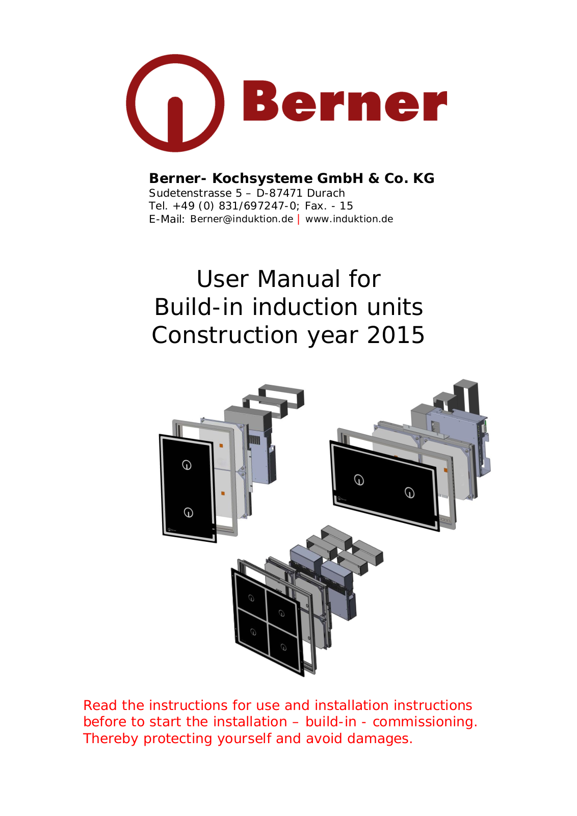 Berner BI1EGSP5, BI1EGSP2, BI6EGAK-36, BI2EGMS18, BI2EGMSM7 User Manual