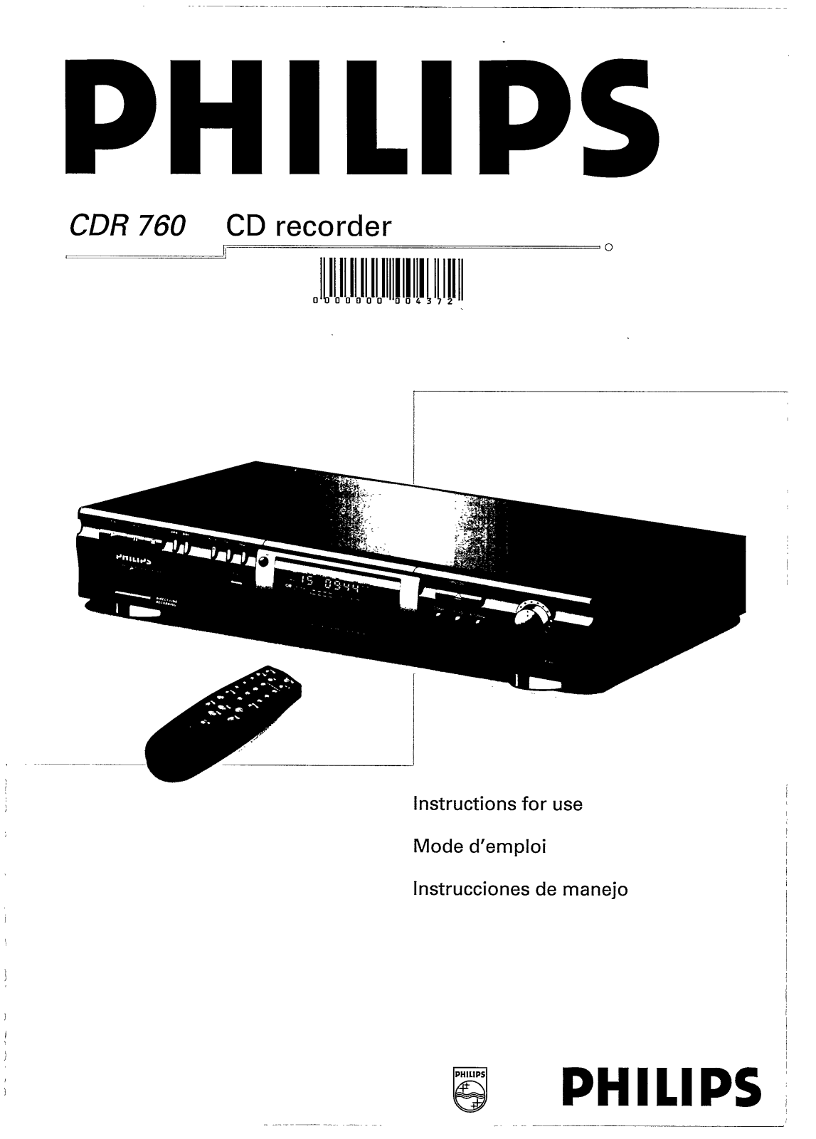 Philips CDR760/11S, CDR760/00 User Manual