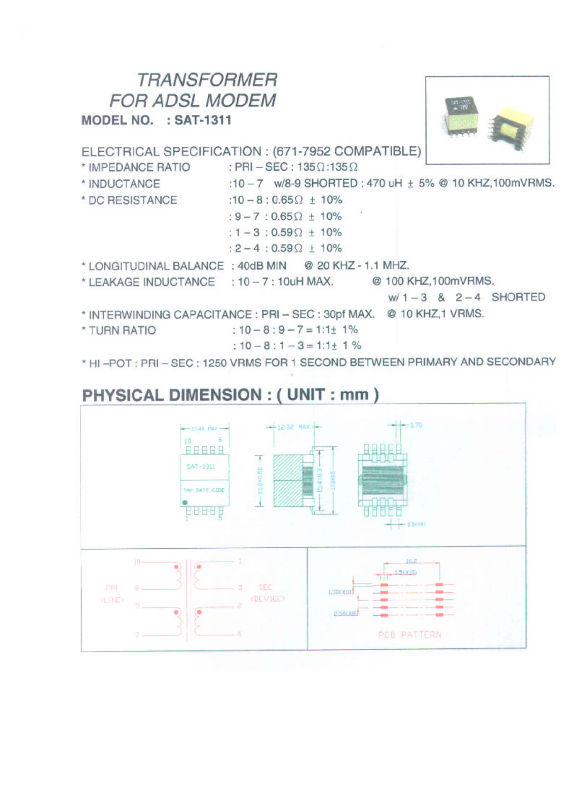 MICRO SAT-1311 Datasheet