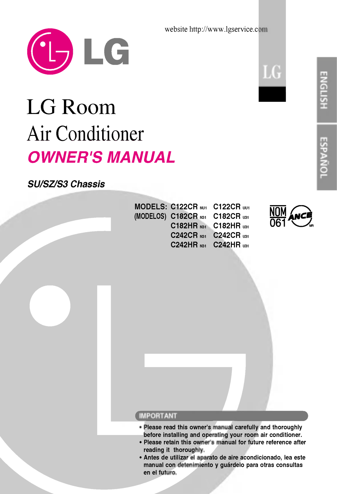 LG LSNC2423RM1 Owner's Manual