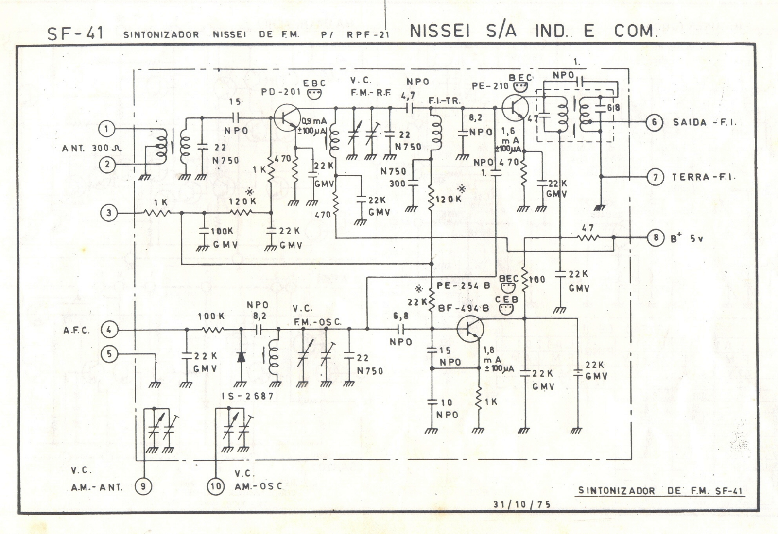 NISSEI SF-41 Schematic