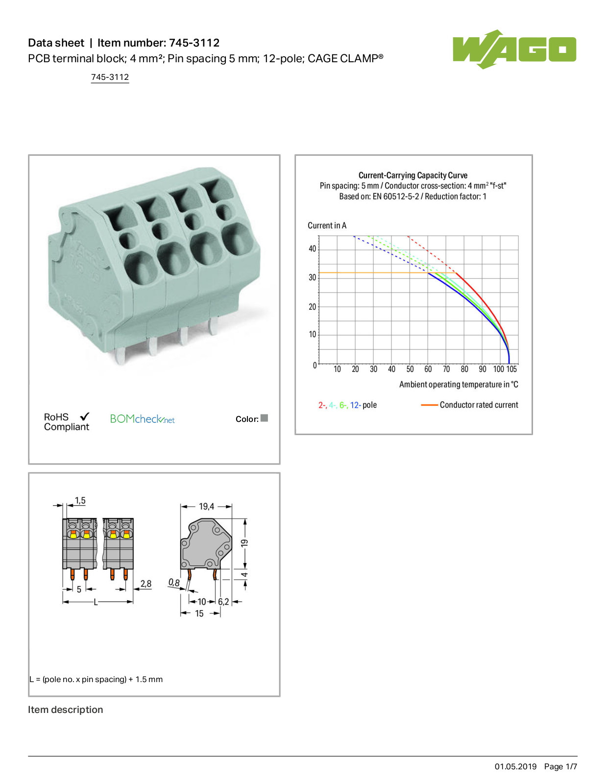 Wago 745-3112 Data Sheet