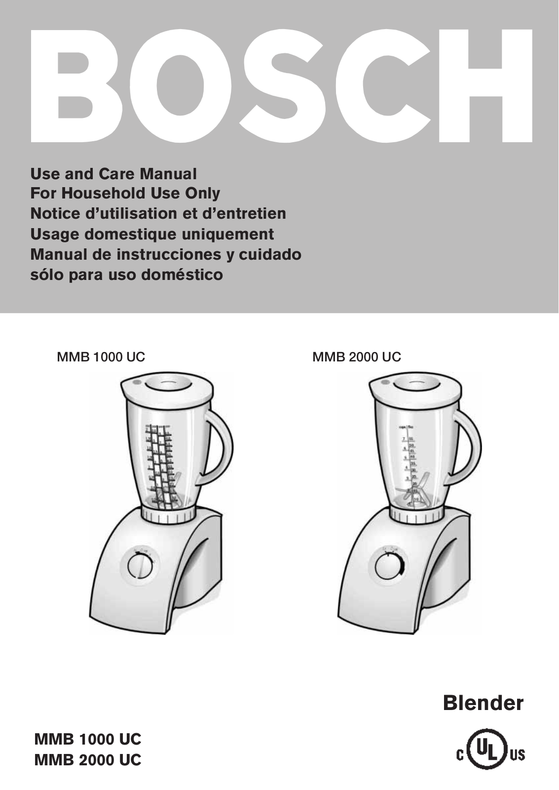 Bosch MMB 2000 UC, MMB 1000 UC User Manual