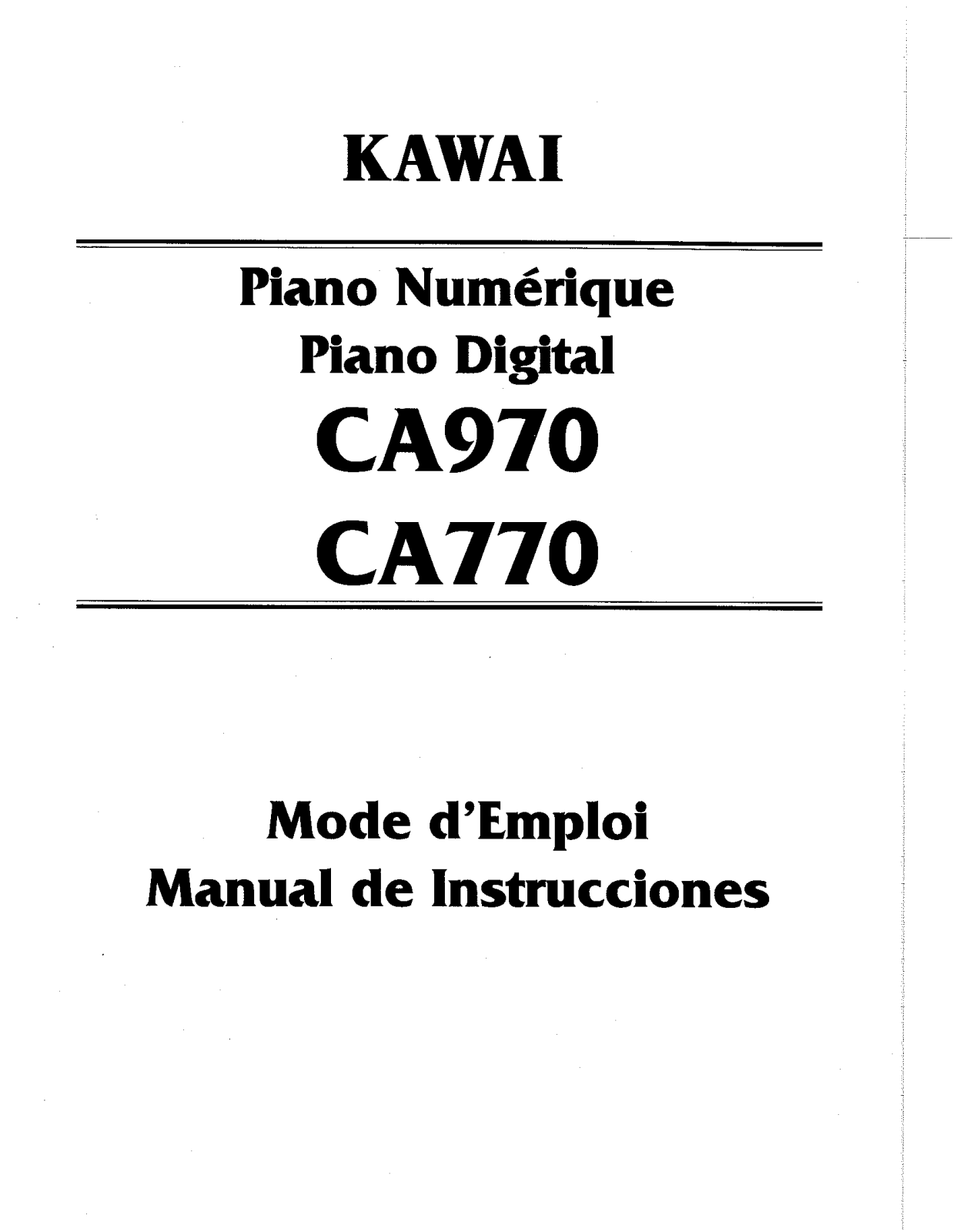 Kawai CA970, CA770 User Manual