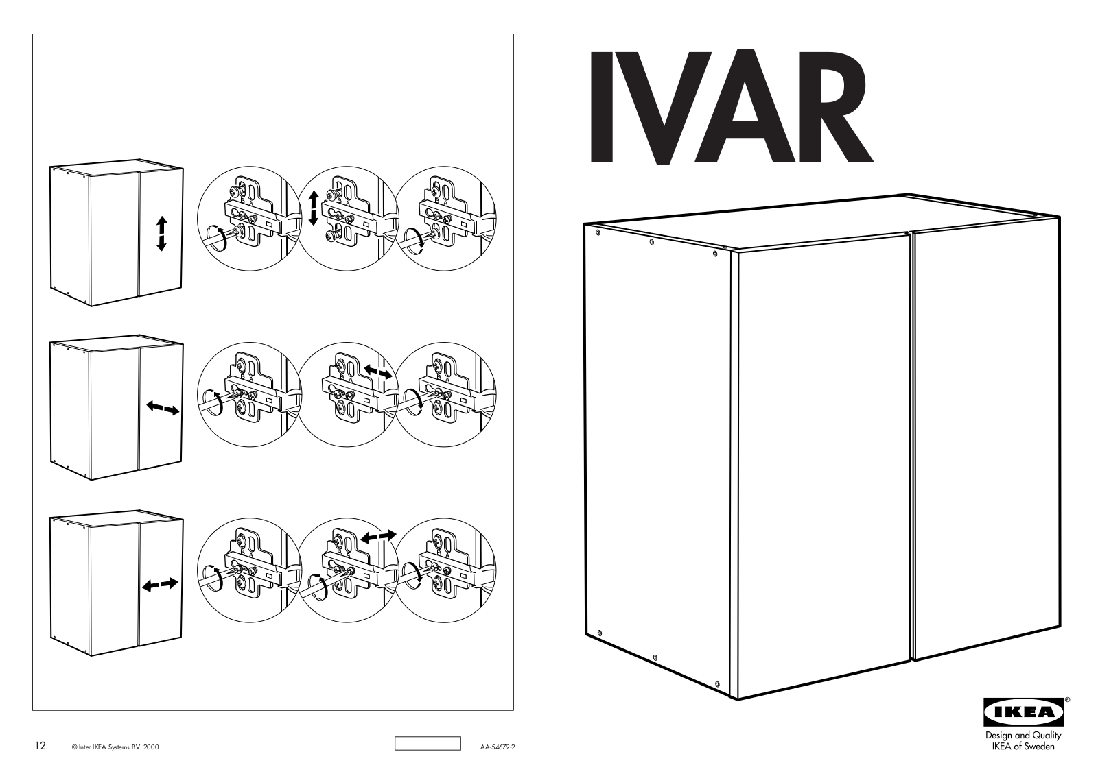IKEA IVAR CABINET 32X20X33 Assembly Instruction
