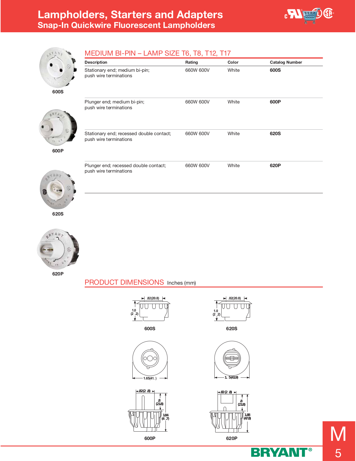 Bryant Electric lampholders, starters, adapters Catalog Page - ManualMachine.com