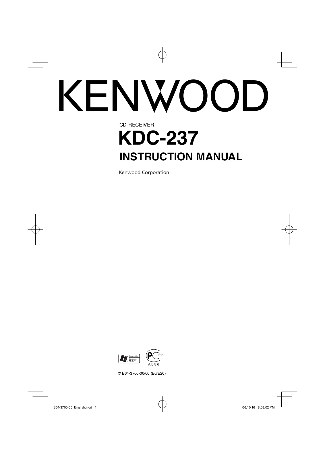 Kenwood KDC-237 User Manual