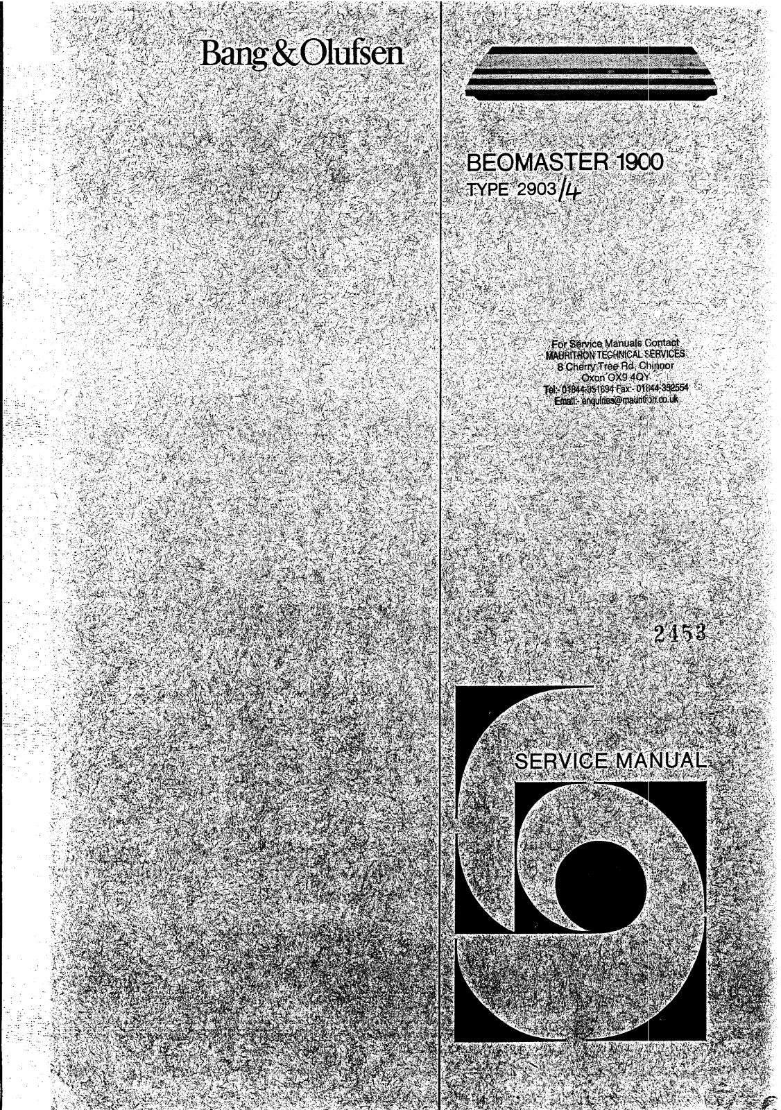 Bang and Olufsen Beomaster 1900 Service manual
