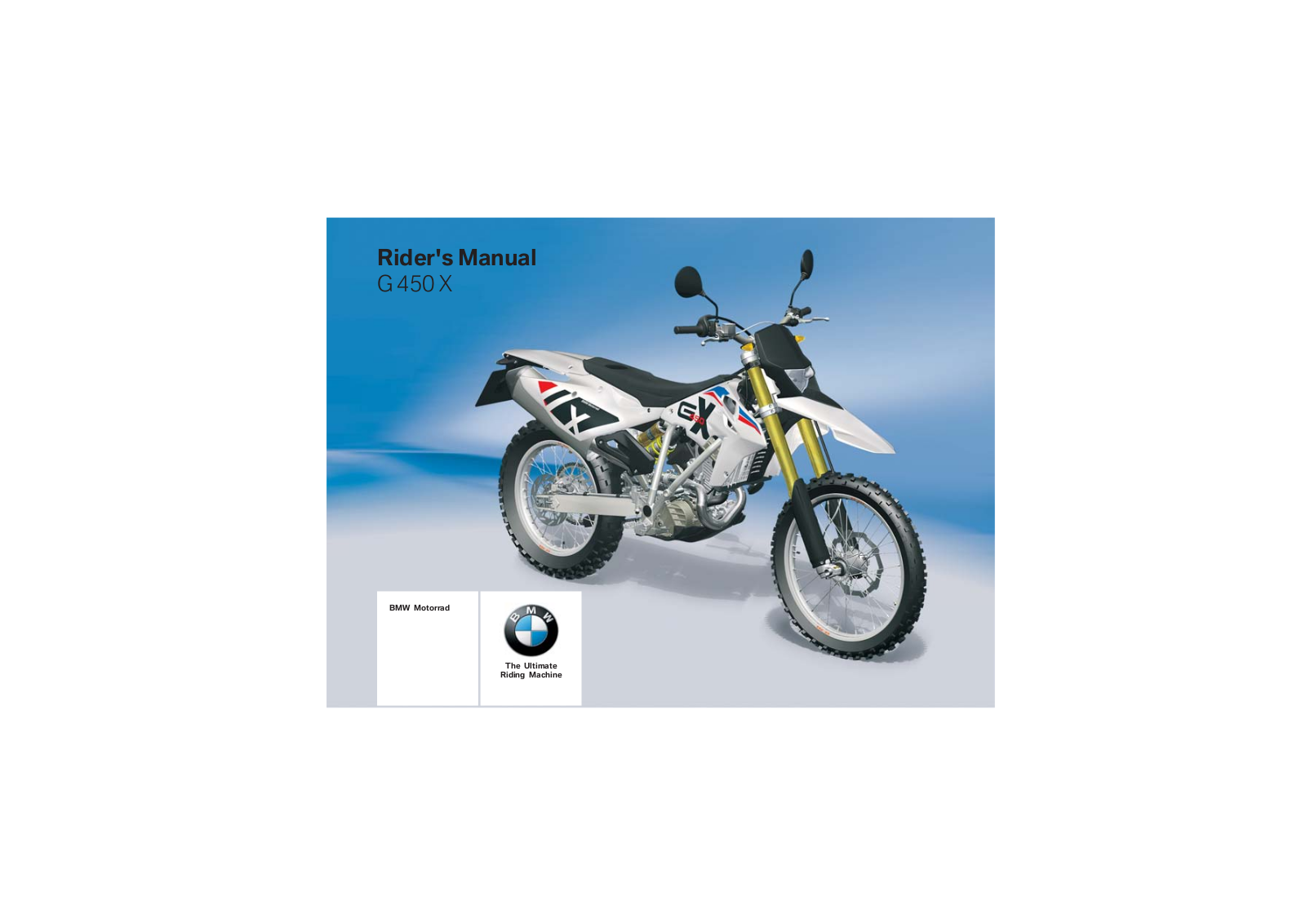 BMW G 450 X 2009 Owner's Manual