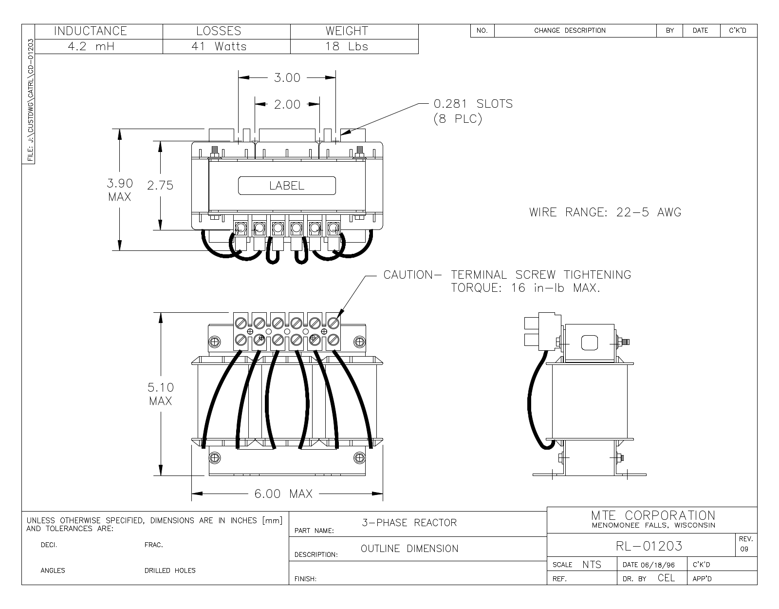 MTE RL-01203 CAD Drawings