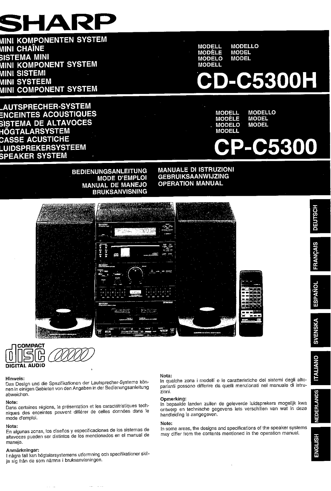 Sharp CD-C5300H, CP-C5300 Owner Manual