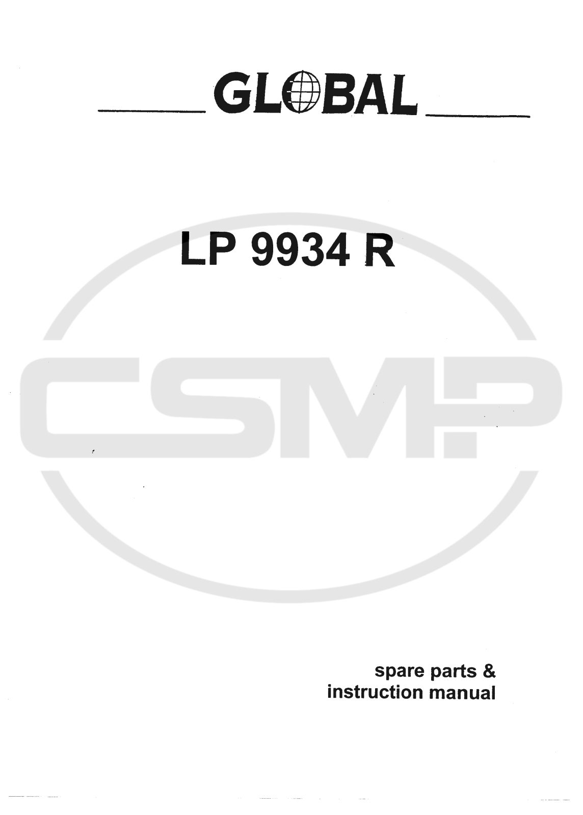 Global LP-9934R Parts Book