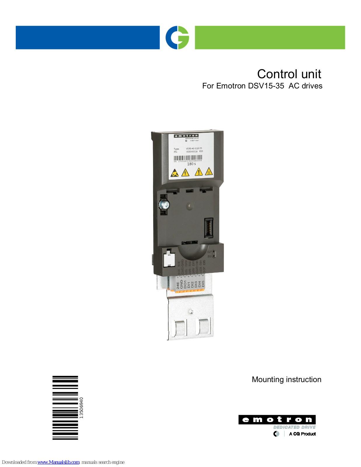 Emotron DSV15-35 Mounting Instruction