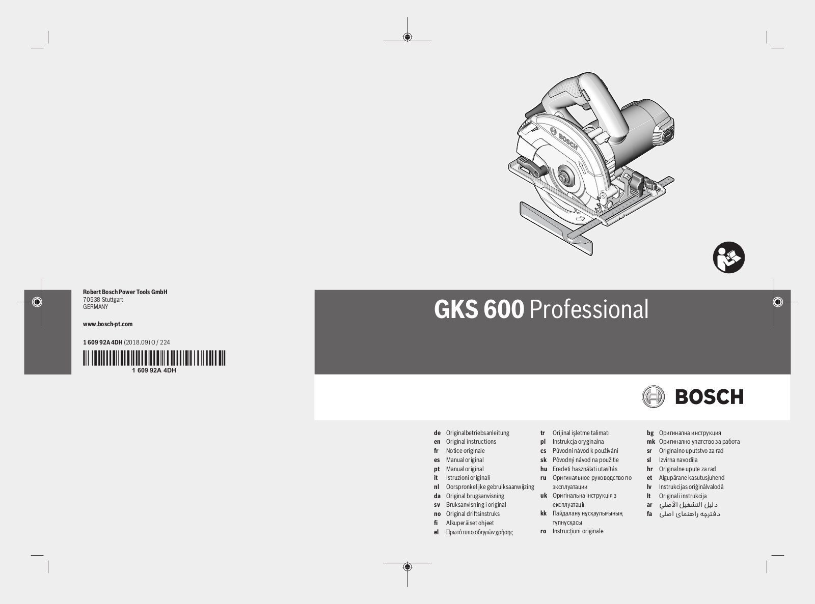 Bosch GKS 600 Service Manual