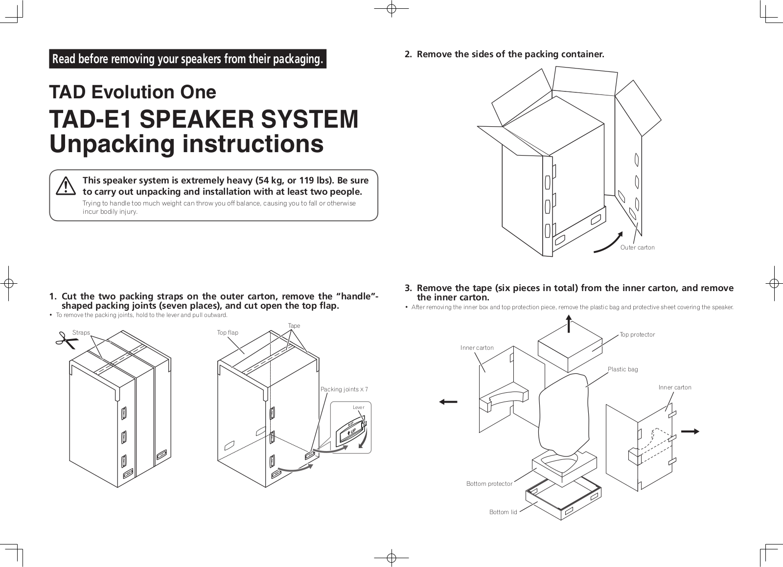 Tad TAD-E1 User Manual