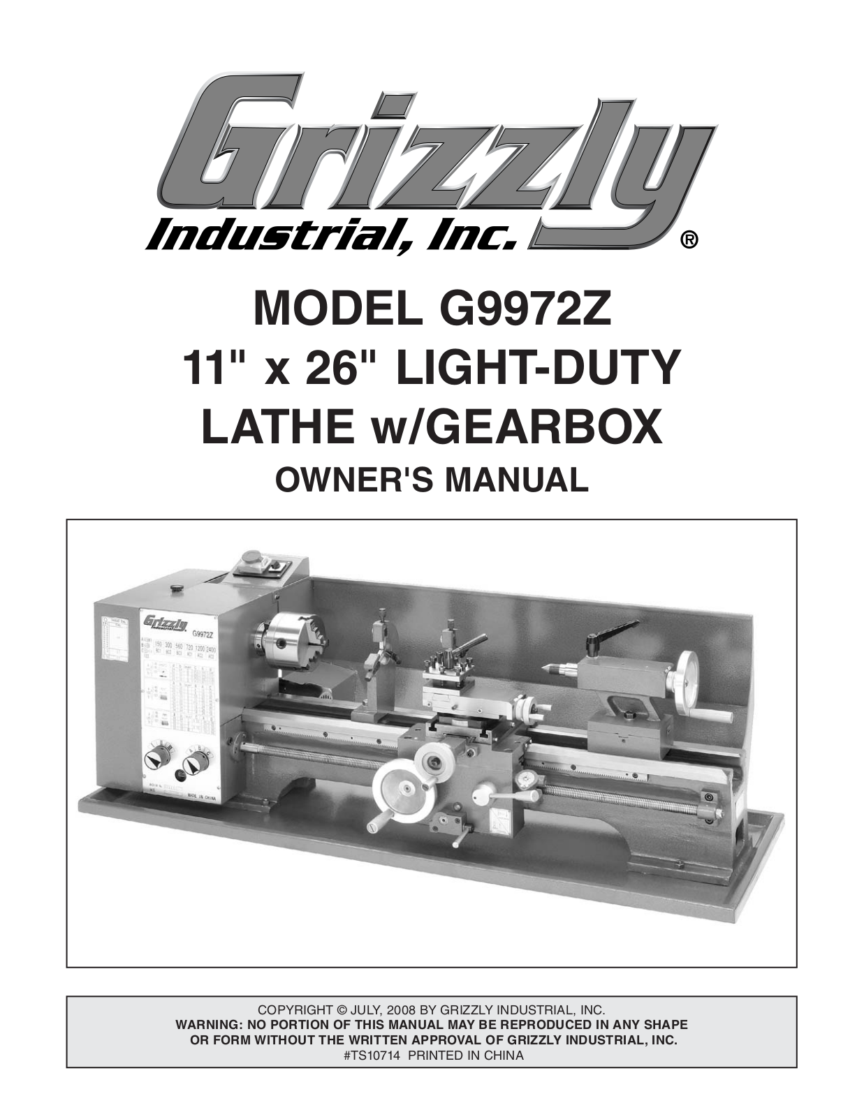 Grizzly G9972Z User Manual 2