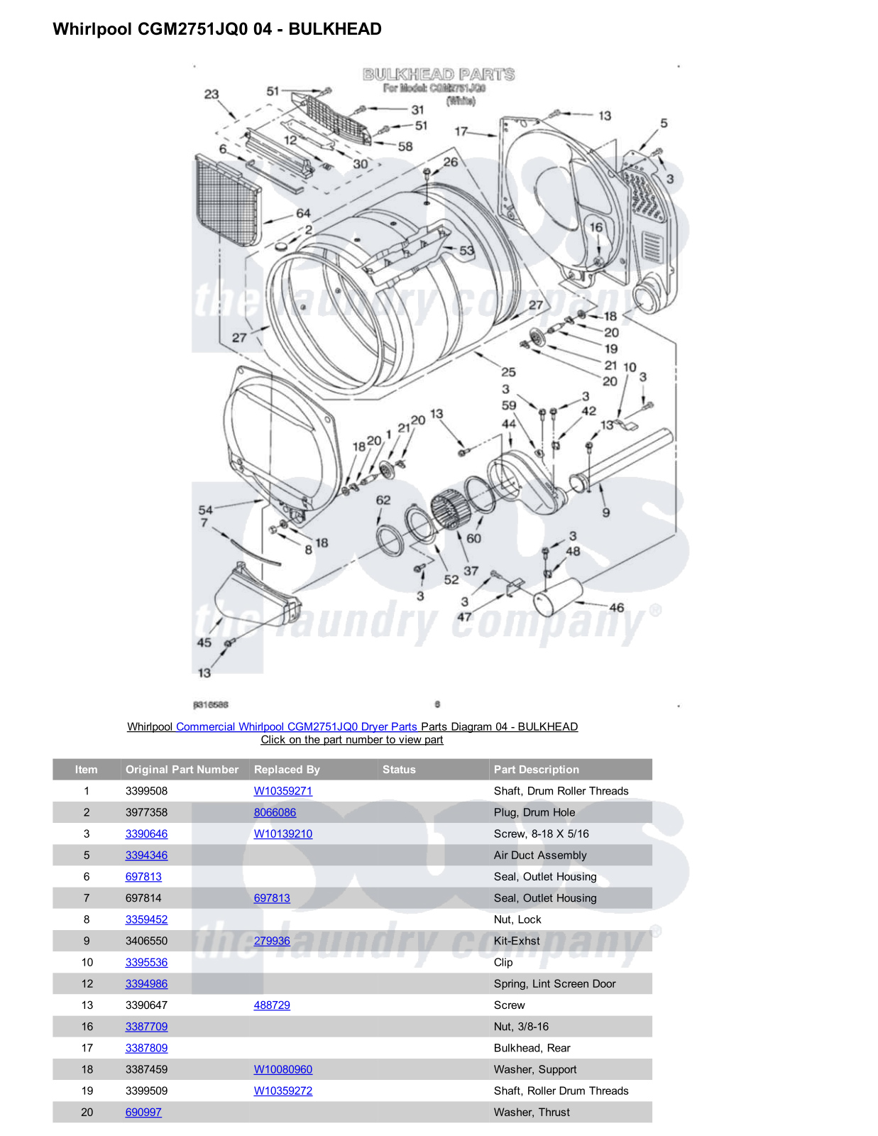 Whirlpool CGM2751JQ0 Parts Diagram