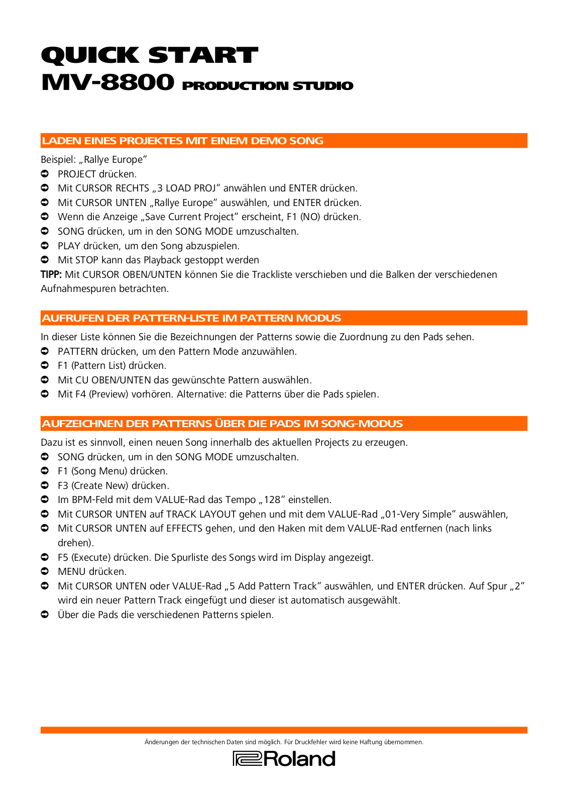 Roland MV-8800 User Manual